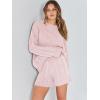 imageANRABESS Women 2 Piece Outfits Sweater Lounge Loungewear Sets 2025 Winter Cable Knit Oversized Sweaters Shorts Matching SetsPink