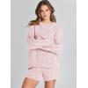 imageANRABESS Women 2 Piece Outfits Sweater Lounge Loungewear Sets 2025 Winter Cable Knit Oversized Sweaters Shorts Matching SetsPink