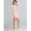 imageANRABESS Women 2 Piece Outfits Sweater Lounge Loungewear Sets 2025 Winter Cable Knit Oversized Sweaters Shorts Matching SetsPink