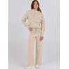 imageANRABESS Women 2 Piece Outfits Sweater Sets Loose Long Sleeve Hoodies Knit Pullover Wide Leg Pants 2025 Fall Lounge SweatsuitBeige