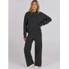 imageANRABESS Women 2 Piece Outfits Sweater Sets Loose Long Sleeve Hoodies Knit Pullover Wide Leg Pants 2025 Fall Lounge SweatsuitBlack