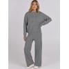 imageANRABESS Women 2 Piece Outfits Sweater Sets Loose Long Sleeve Hoodies Knit Pullover Wide Leg Pants 2025 Fall Lounge SweatsuitDark Gray