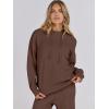 imageANRABESS Women 2 Piece Outfits Sweater Sets Loose Long Sleeve Hoodies Knit Pullover Wide Leg Pants 2025 Fall Lounge SweatsuitDeep Brown