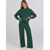 imageANRABESS Women 2 Piece Outfits Sweater Sets Loose Long Sleeve Hoodies Knit Pullover Wide Leg Pants 2025 Fall Lounge SweatsuitDeep Green