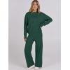 imageANRABESS Women 2 Piece Outfits Sweater Sets Loose Long Sleeve Hoodies Knit Pullover Wide Leg Pants 2025 Fall Lounge SweatsuitDeep Green