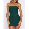 imageANRABESS Women 2 Piece Skirt Sets Summer Strapless Crop Top Matching Bodycon Sexy Going Out Mini Club Dress Outfit ClothesDark Green