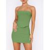 imageANRABESS Women 2 Piece Skirt Sets Summer Strapless Crop Top Matching Bodycon Sexy Going Out Mini Club Dress Outfit ClothesGreen