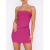 imageANRABESS Women 2 Piece Skirt Sets Summer Strapless Crop Top Matching Bodycon Sexy Going Out Mini Club Dress Outfit ClothesHot Pink