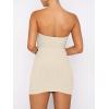 imageANRABESS Women 2 Piece Skirt Sets Summer Strapless Crop Top Matching Bodycon Sexy Going Out Mini Club Dress Outfit ClothesLight Apricot