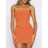 imageANRABESS Women 2 Piece Skirt Sets Summer Strapless Crop Top Matching Bodycon Sexy Going Out Mini Club Dress Outfit ClothesOrange