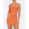 imageANRABESS Women 2 Piece Skirt Sets Summer Strapless Crop Top Matching Bodycon Sexy Going Out Mini Club Dress Outfit ClothesOrange