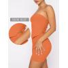 imageANRABESS Women 2 Piece Skirt Sets Summer Strapless Crop Top Matching Bodycon Sexy Going Out Mini Club Dress Outfit ClothesOrange