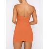 imageANRABESS Women 2 Piece Skirt Sets Summer Strapless Crop Top Matching Bodycon Sexy Going Out Mini Club Dress Outfit ClothesOrange