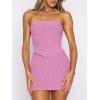 imageANRABESS Women 2 Piece Skirt Sets Summer Strapless Crop Top Matching Bodycon Sexy Going Out Mini Club Dress Outfit ClothesPink