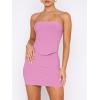 imageANRABESS Women 2 Piece Skirt Sets Summer Strapless Crop Top Matching Bodycon Sexy Going Out Mini Club Dress Outfit ClothesPink