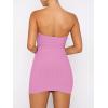 imageANRABESS Women 2 Piece Skirt Sets Summer Strapless Crop Top Matching Bodycon Sexy Going Out Mini Club Dress Outfit ClothesPink