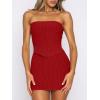 imageANRABESS Women 2 Piece Skirt Sets Summer Strapless Crop Top Matching Bodycon Sexy Going Out Mini Club Dress Outfit ClothesRed