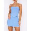 imageANRABESS Women 2 Piece Skirt Sets Summer Strapless Crop Top Matching Bodycon Sexy Going Out Mini Club Dress Outfit ClothesSky