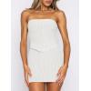 imageANRABESS Women 2 Piece Skirt Sets Summer Strapless Crop Top Matching Bodycon Sexy Going Out Mini Club Dress Outfit ClothesWhite