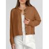 imageANRABESS Women Knit Cardigans Sweater Open Front Button Down Long Sleeve Cropped Lady Jacket Outwear 2025 Fall OutfitsBrown