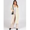 imageANRABESS Women Knit Long Cardigan Long Sleeve Open Front Lapel Oversized Sweater Coat 2025 Fall Duster Outerwear ClothesBeige