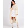 imageANRABESS Women Knit Long Cardigan Long Sleeve Open Front Lapel Oversized Sweater Coat 2025 Fall Duster Outerwear ClothesBeige