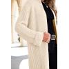 imageANRABESS Women Knit Long Cardigan Long Sleeve Open Front Lapel Oversized Sweater Coat 2025 Fall Duster Outerwear ClothesBeige