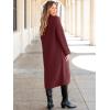 imageANRABESS Women Knit Long Cardigan Long Sleeve Open Front Lapel Oversized Sweater Coat 2025 Fall Duster Outerwear ClothesBurgundy
