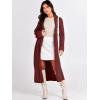 imageANRABESS Women Knit Long Cardigan Long Sleeve Open Front Lapel Oversized Sweater Coat 2025 Fall Duster Outerwear ClothesBurgundy