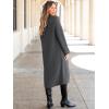 imageANRABESS Women Knit Long Cardigan Long Sleeve Open Front Lapel Oversized Sweater Coat 2025 Fall Duster Outerwear ClothesDark Grey