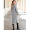 imageANRABESS Women Knit Long Cardigan Long Sleeve Open Front Lapel Oversized Sweater Coat 2025 Fall Duster Outerwear ClothesGrey