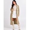 imageANRABESS Women Knit Long Cardigan Long Sleeve Open Front Lapel Oversized Sweater Coat 2025 Fall Duster Outerwear ClothesKhaki