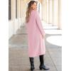 imageANRABESS Women Knit Long Cardigan Long Sleeve Open Front Lapel Oversized Sweater Coat 2025 Fall Duster Outerwear ClothesPink
