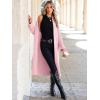 imageANRABESS Women Knit Long Cardigan Long Sleeve Open Front Lapel Oversized Sweater Coat 2025 Fall Duster Outerwear ClothesPink