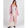imageANRABESS Women Knit Long Cardigan Long Sleeve Open Front Lapel Oversized Sweater Coat 2025 Fall Duster Outerwear ClothesPink