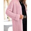 imageANRABESS Women Knit Long Cardigan Long Sleeve Open Front Lapel Oversized Sweater Coat 2025 Fall Duster Outerwear ClothesPink