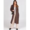 imageANRABESS Women Knit Long Cardigan Long Sleeve Open Front Lapel Oversized Sweater Coat 2025 Fall Duster Outerwear ClothesRed Brown