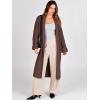imageANRABESS Women Knit Long Cardigan Long Sleeve Open Front Lapel Oversized Sweater Coat 2025 Fall Duster Outerwear ClothesRed Brown