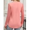 imageANRABESS Women Long Sleeve Shirts V Neck Pleated Tunic Top Business Dressy Casual Blouse 2025 Fall Fashion OutfitsCoral Pink