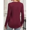 imageANRABESS Women Long Sleeve Shirts V Neck Pleated Tunic Top Business Dressy Casual Blouse 2025 Fall Fashion OutfitsDeep Red
