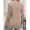 imageANRABESS Women Long Sleeve Shirts V Neck Pleated Tunic Top Business Dressy Casual Blouse 2025 Fall Fashion OutfitsKhaki