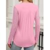 imageANRABESS Women Long Sleeve Shirts V Neck Pleated Tunic Top Business Dressy Casual Blouse 2025 Fall Fashion OutfitsPink