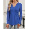 imageANRABESS Women Long Sleeve Shirts V Neck Pleated Tunic Top Business Dressy Casual Blouse 2025 Fall Fashion OutfitsRoyal Blue