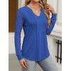 imageANRABESS Women Long Sleeve Shirts V Neck Pleated Tunic Top Business Dressy Casual Blouse 2025 Fall Fashion OutfitsRoyal Blue