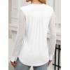 imageANRABESS Women Long Sleeve Shirts V Neck Pleated Tunic Top Business Dressy Casual Blouse 2025 Fall Fashion OutfitsWhite