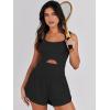 imageANRABESS Women Rompers Running Exercise Workout Set One Piece Jumpsuits Gym Yoga Outfits 2025 Summer Active Wear ClothesBlack