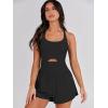 imageANRABESS Women Rompers Running Exercise Workout Set One Piece Jumpsuits Gym Yoga Outfits 2025 Summer Active Wear ClothesBlack
