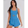 imageANRABESS Women Rompers Running Exercise Workout Set One Piece Jumpsuits Gym Yoga Outfits 2025 Summer Active Wear ClothesBlue