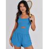 imageANRABESS Women Rompers Running Exercise Workout Set One Piece Jumpsuits Gym Yoga Outfits 2025 Summer Active Wear ClothesBlue