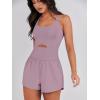 imageANRABESS Women Rompers Running Exercise Workout Set One Piece Jumpsuits Gym Yoga Outfits 2025 Summer Active Wear ClothesGrey Purple